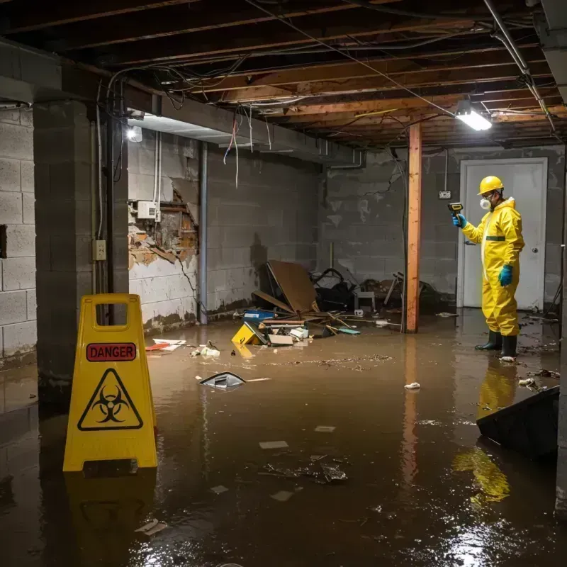 Flooded Basement Electrical Hazard in Eddyville, KY Property